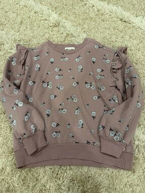 Miles the Label Floral Ruffle Sleeve Sweatshirt